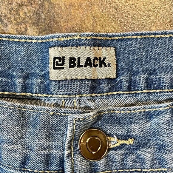 Black Relaxed Straight Distressed Jeans Size 32/30 - Picture 5 of 10